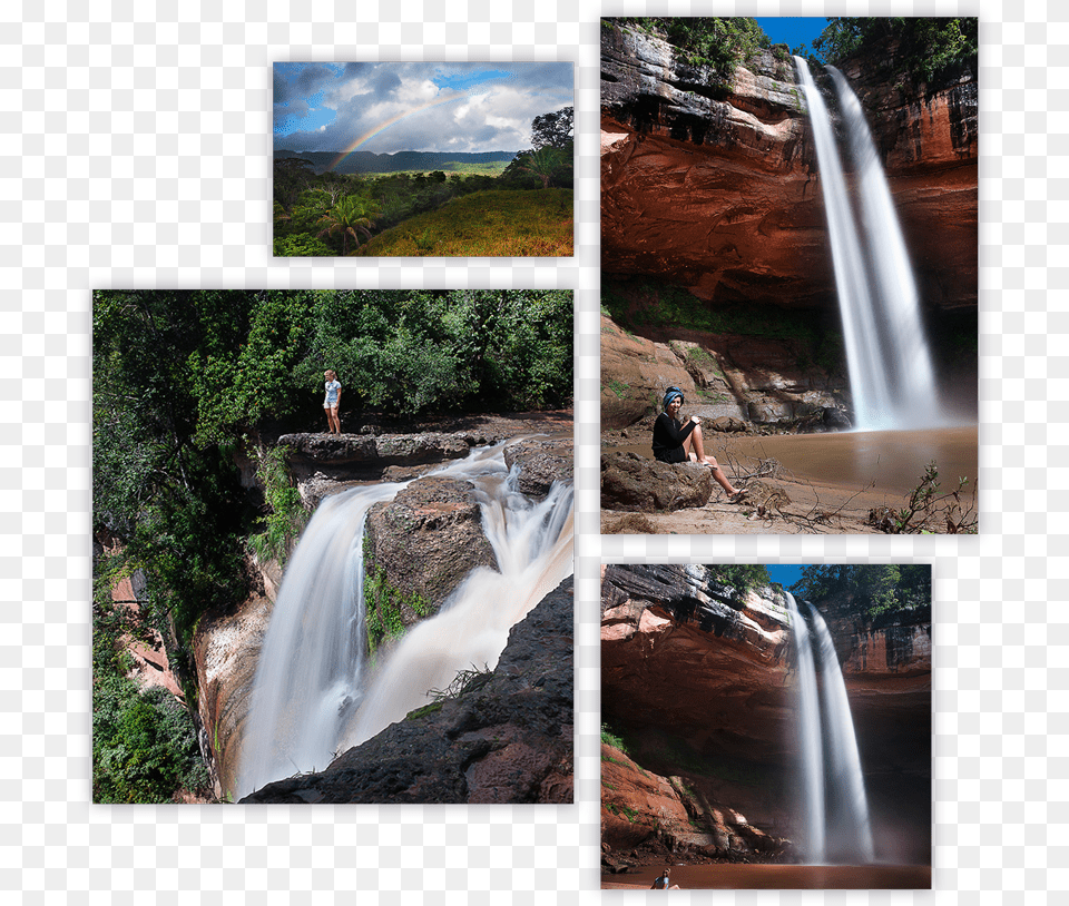 Set Deep In The Forests Bordering Amboro National Park Waterfall, Outdoors, Art, Collage, Water Free Png Download