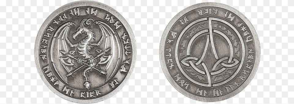 Set Of 10 Silver Fire Larp Coins Illustration, Coin, Money Free Png Download