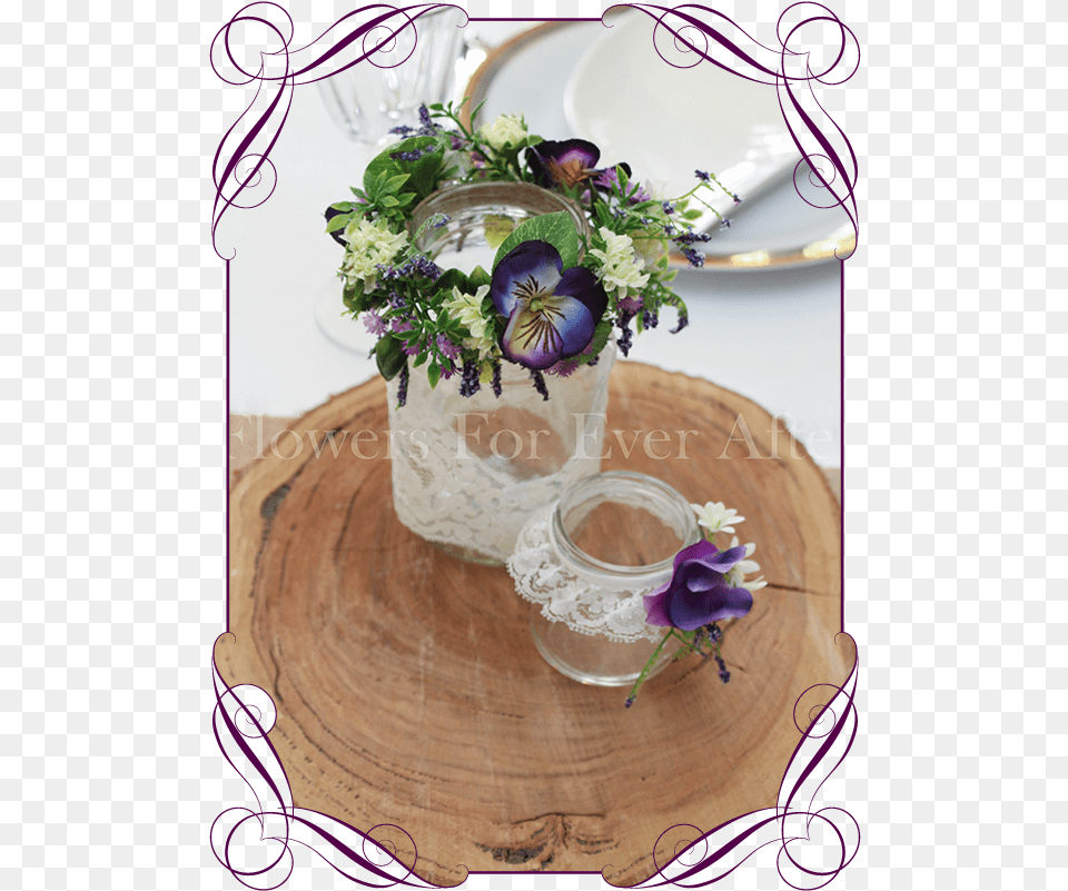 Set Of 2 Purple Rustic Floral Jar Centerpiece Flower Bouquet, Flower Bouquet, Graphics, Flower Arrangement, Floral Design Free Transparent Png