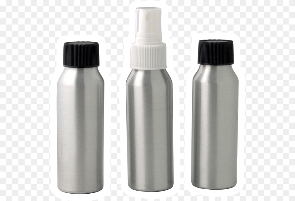 Set Of 3 Aluminium Bottles For Travelling Aluminium, Bottle, Shaker, Tin, Can Free Transparent Png