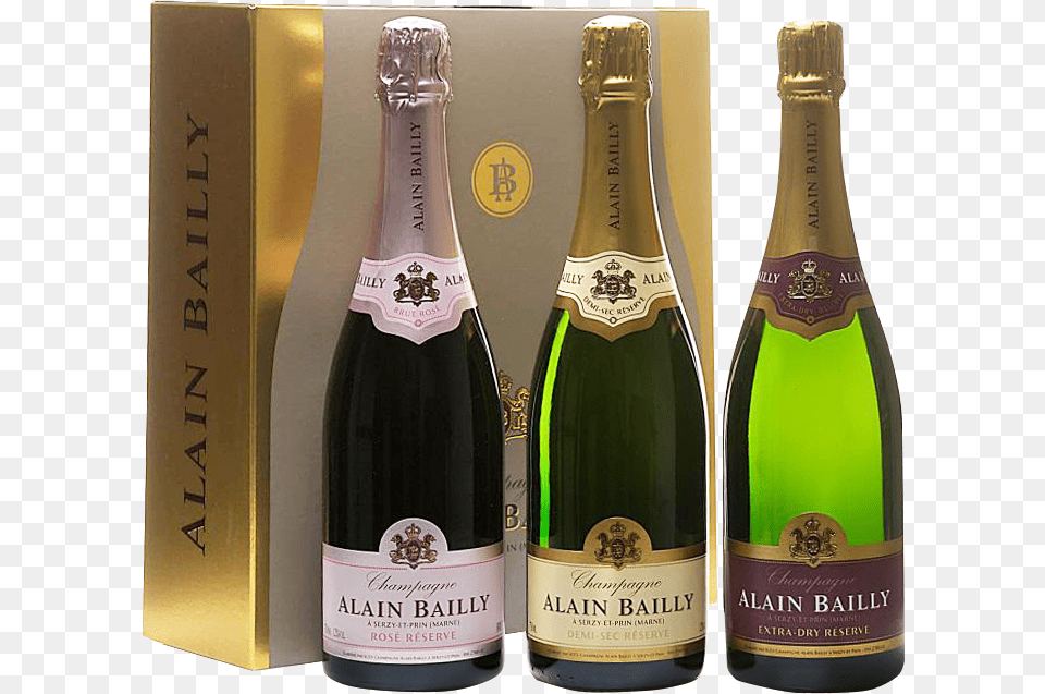 Set Of 3 Bottles Douceur De Champagne Champagne, Alcohol, Beverage, Bottle, Liquor Free Transparent Png