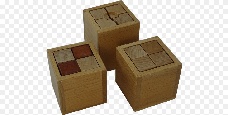 Set Of 3 Different Multiple Move Interlocking Puzzles Plywood, Box, Wood, Crate, Furniture Png