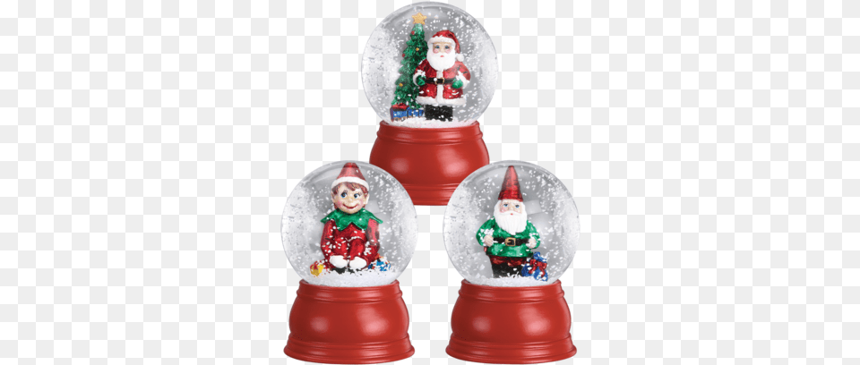 Set Of 3 Mini Snow Globes By Old World Christmas Santa, Outdoors, Nature, Winter, Christmas Decorations Png