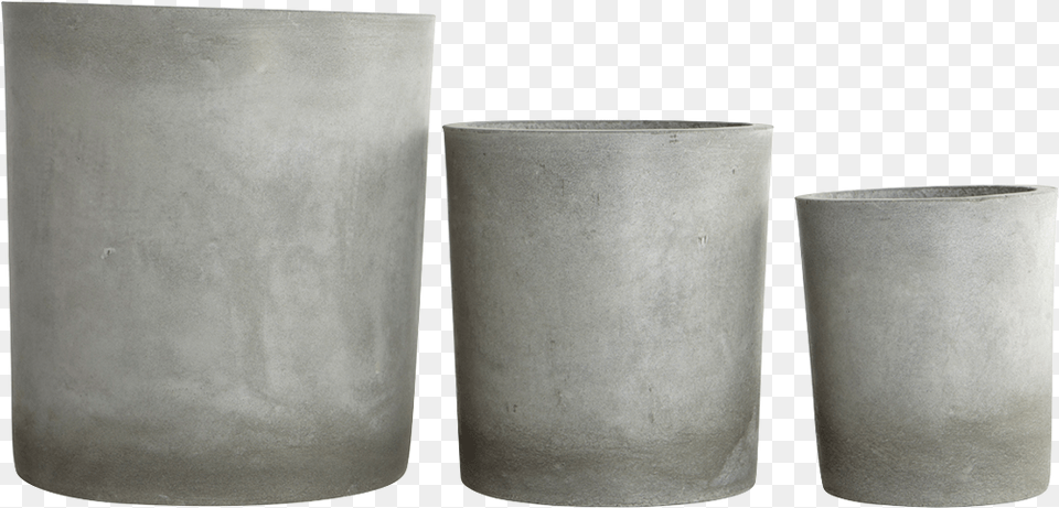 Set Of 3 Planters From House Doctor Dk Large Concrete Plant Pots Uk, Cylinder, Cup, Pottery Free Transparent Png