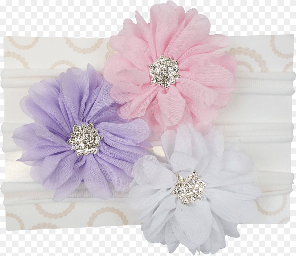 Set Of 3 Skinny Nylon Flower Headbands Headband Free Png