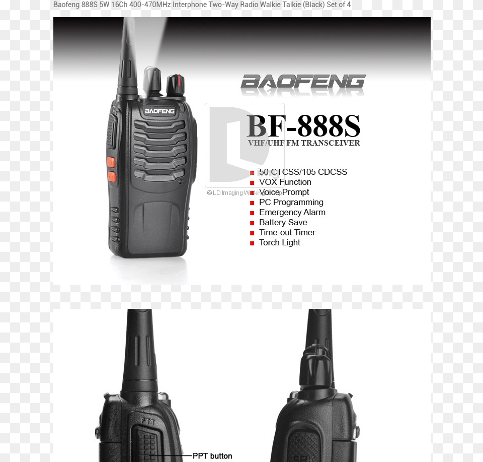 Set Of 4 Baofeng 888s 5w 16ch 400 470mhz Interphone Walkie Talkie Price In Lahore, Electronics Free Transparent Png