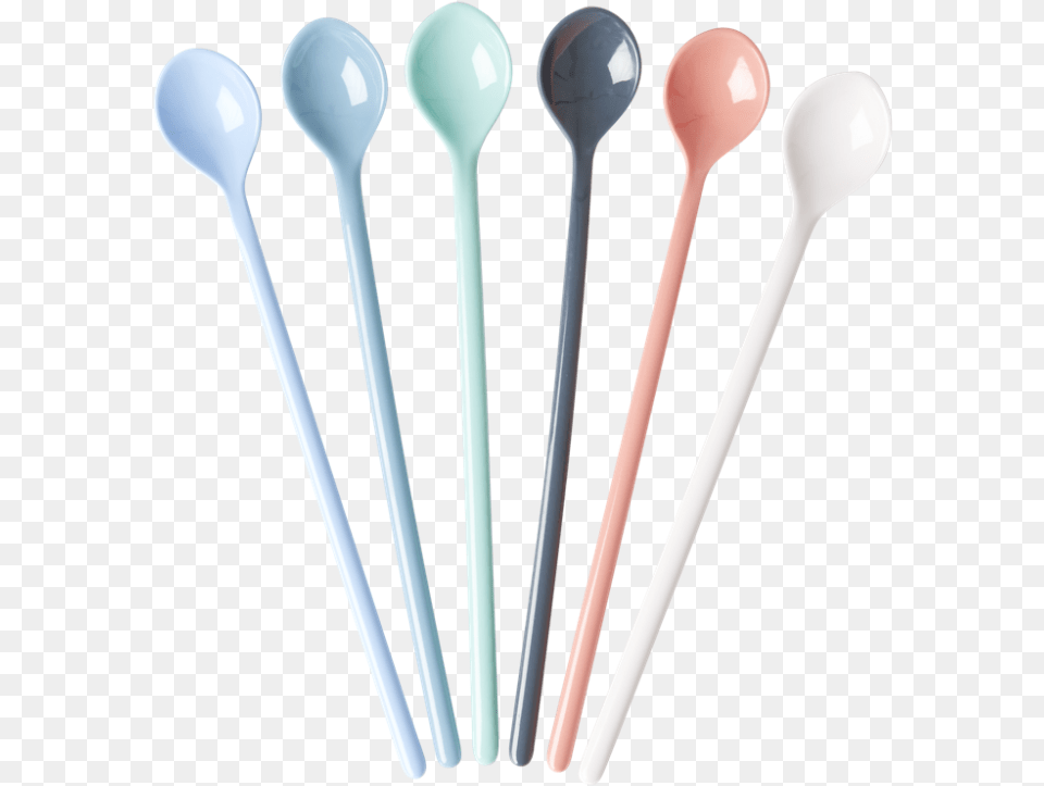 Set Of 6 Long Handled Melamine Spoons Happy 21st Colours Rice Latte Spoons 6 Pack Colors Mespo, Cutlery, Spoon Free Png