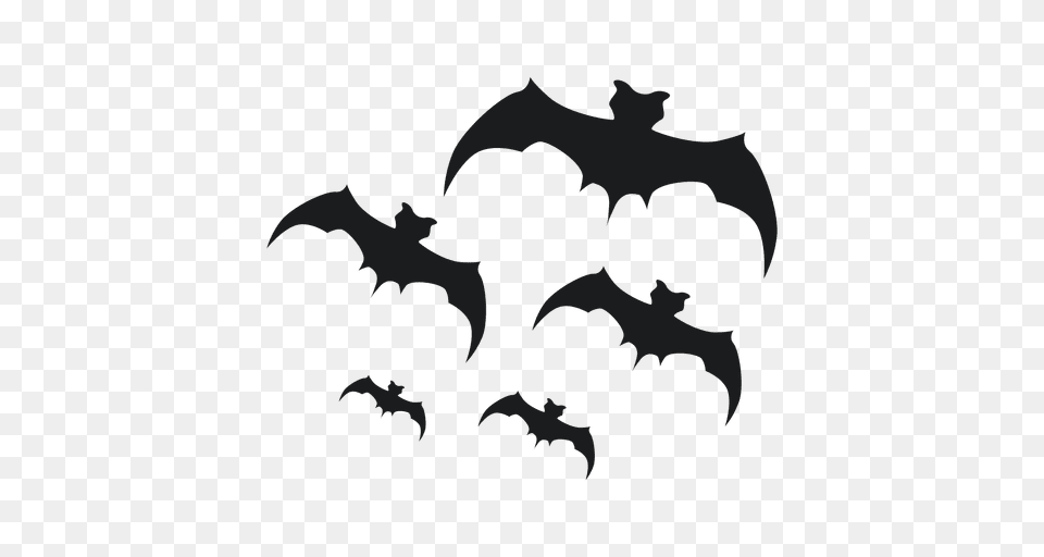 Set Of Black Bat Silhouettes, Logo, Symbol, Animal, Fish Png