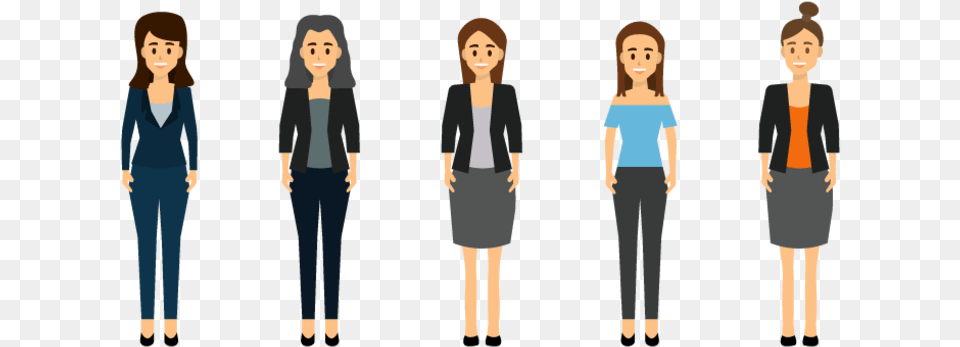 Set Of Businesswoman Standing Girl, Sleeve, Clothing, Long Sleeve, Adult Free Png