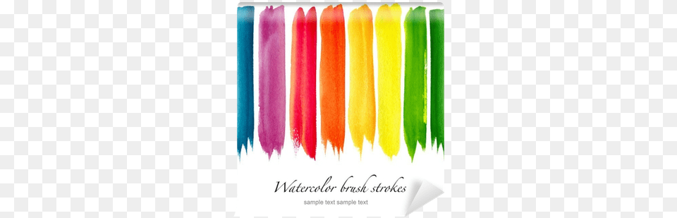 Set Of Colorful Watercolor Brush Strokes Wall Mural Watercolor Painting, Food, Sweets Png