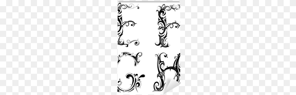 Set Of Decorative Letter Shape Isolated On White Wall Tatuaggi Tribali Lettere Alfabeto, Art, Floral Design, Graphics, Pattern Free Transparent Png