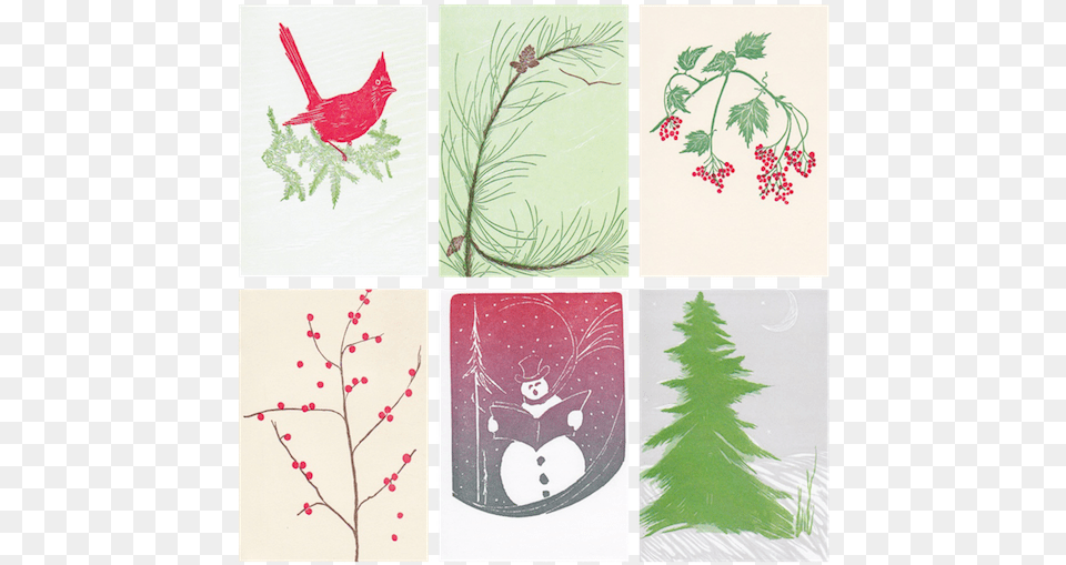 Set Of Large Christmas Cards For Sale Gwen Frostic Christmas Cards, Art, Graphics, Plant, Floral Design Png Image