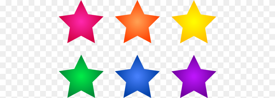 Set Of Six Colorful Stars, Star Symbol, Symbol, Person Free Png
