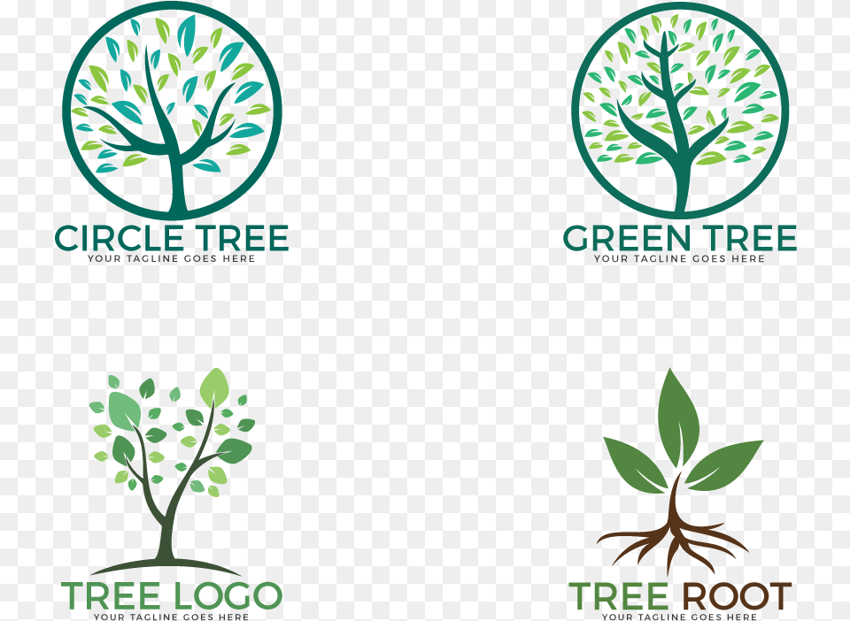 Set Of Tree Logos Illustration, Vegetation, Leaf, Plant, Herbal Free Png Download