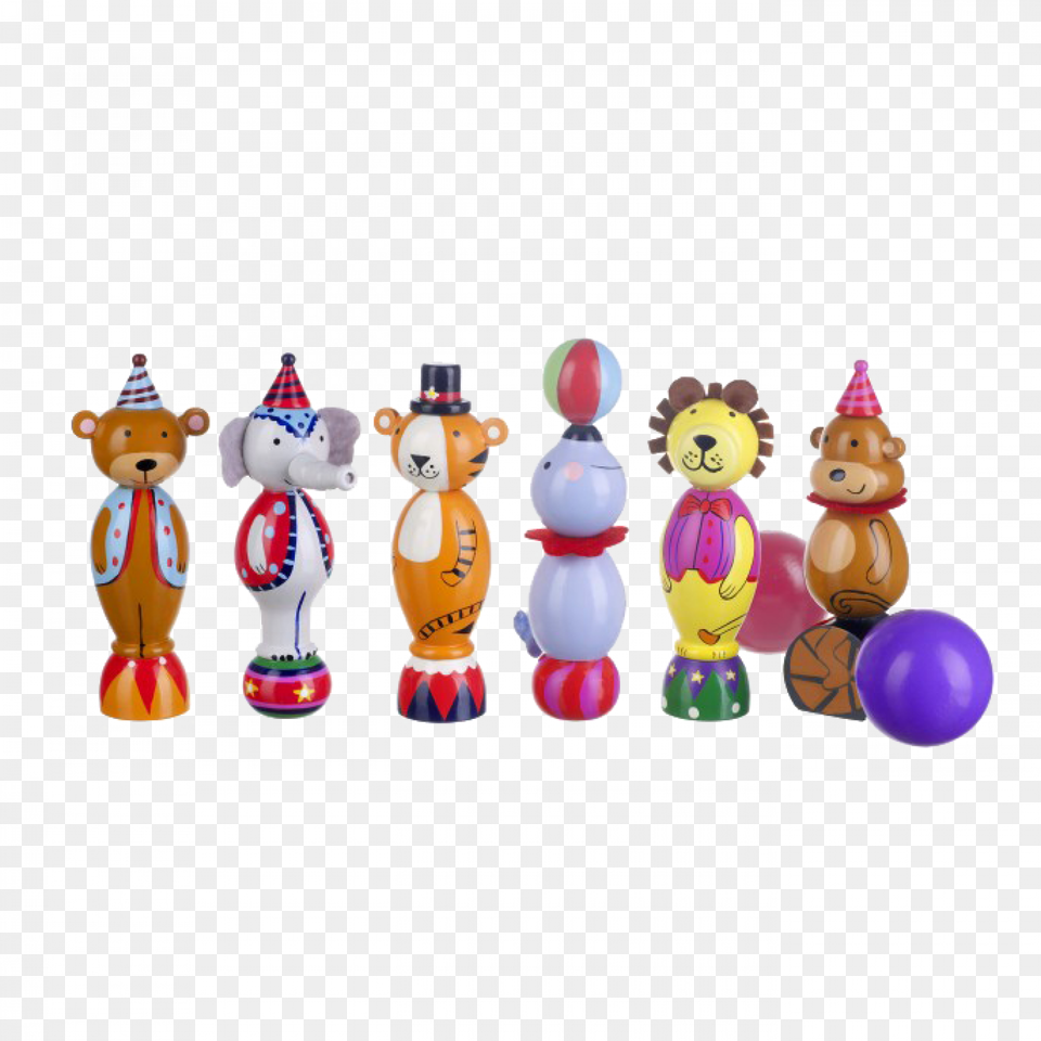 Set Of Wooden Circus Animal Skittles 3 Quille Jouet En Bois, Toy, Balloon, Figurine Free Transparent Png