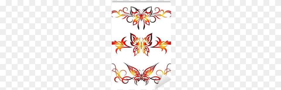 Set Tribal With Butterflies Tattoo Wall Mural Pixers Supperb 6 Pack Halloween Bampw Spider Dragon Angel, Art, Floral Design, Graphics, Pattern Png