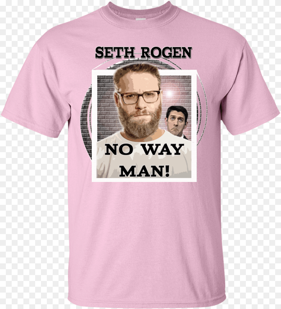 Seth Rogen No Way Man Paul Ryan T Shirt Light Pink, T-shirt, Clothing, Adult, Person Free Png Download