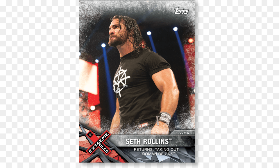 Seth Rollins 2017 Wwe Road To Wrestlemania Base Cards Action Film, Adult, Person, Man, Male Png Image