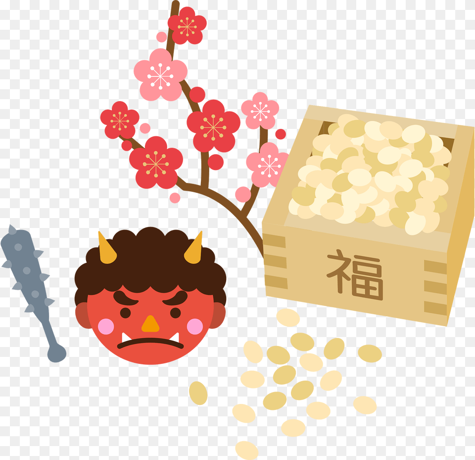 Setsubun Beans Oni Plum Clipart, Face, Head, Person, Baby Png