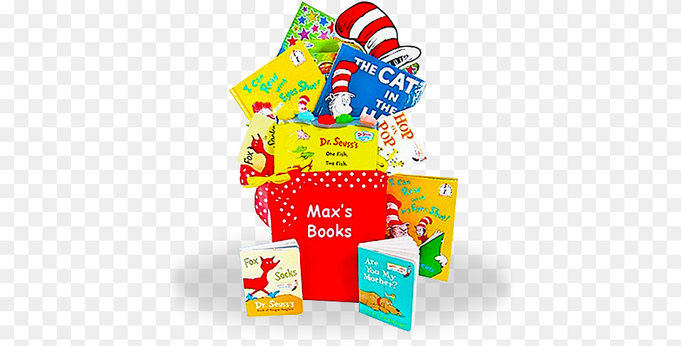 Seuss Books Gift Basket For Baby Cat In The Hat Book, Food, Sweets, Snack Free Png Download