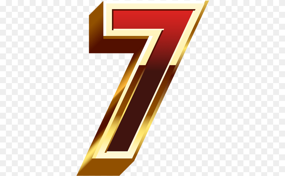 Seven Gold Red Number Clip Art Clip Art, Symbol, Text, Blade, Dagger Free Png Download
