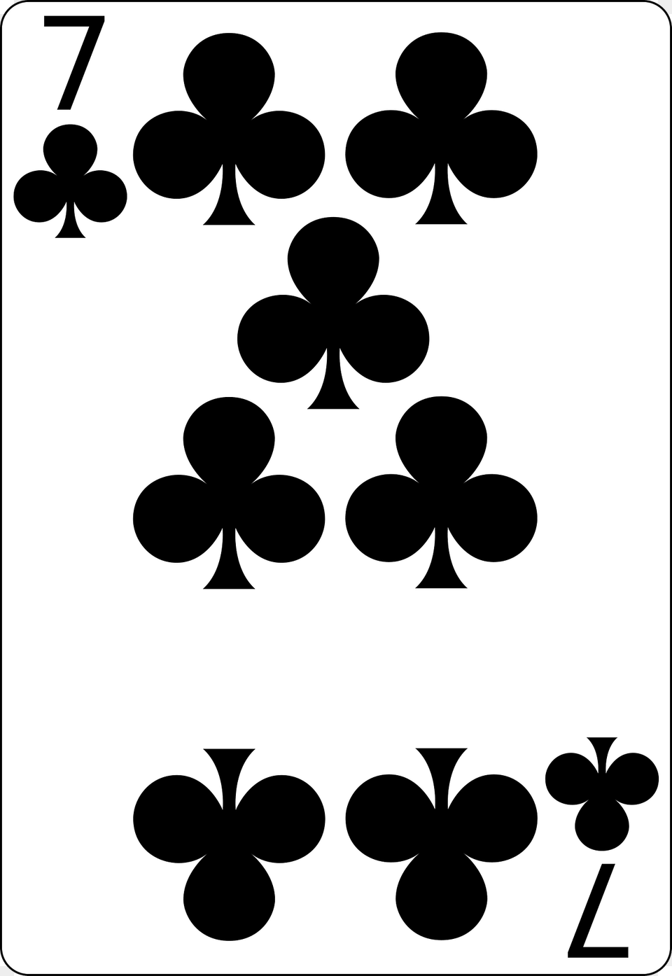 Seven Of Clubs Clipart, Stencil, Symbol Free Png