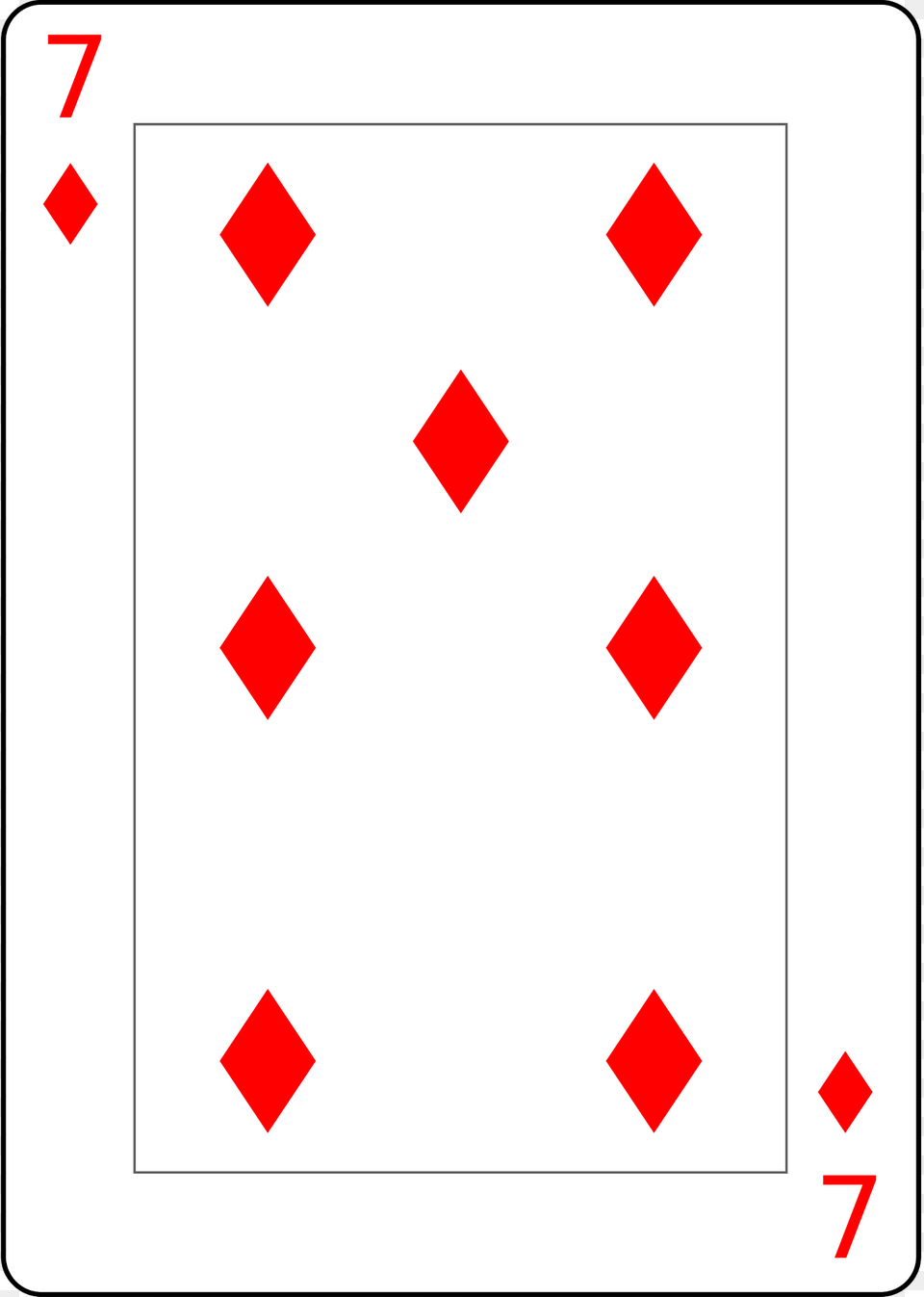 Seven Of Diamonds Clipart Png