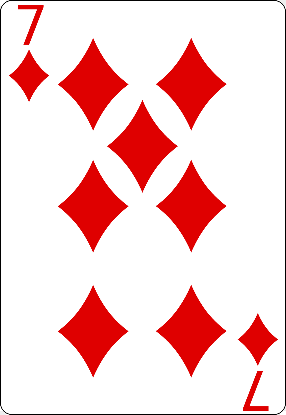 Seven Of Diamonds Clipart Png