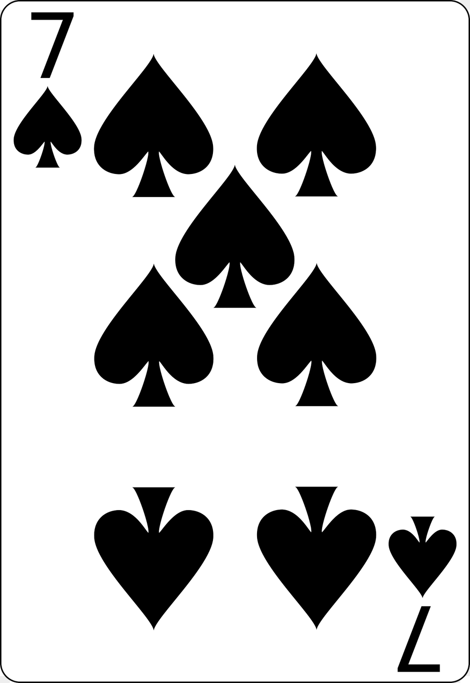 Seven Of Spades Clipart, Stencil, Symbol Free Png