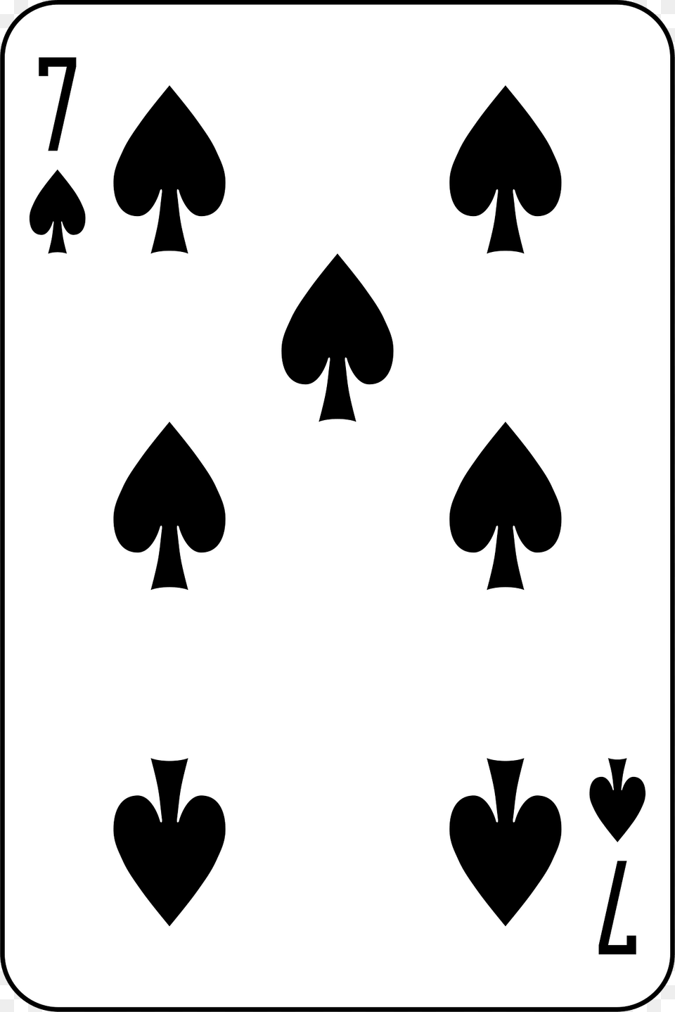 Seven Of Spades Clipart, Stencil, Symbol Png