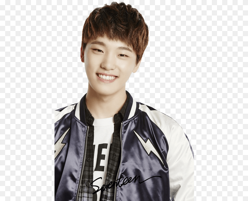 Seventeen Dino And Kpop Image Dino Seventeen 2016, Jacket, Smile, Head, Happy Free Png Download