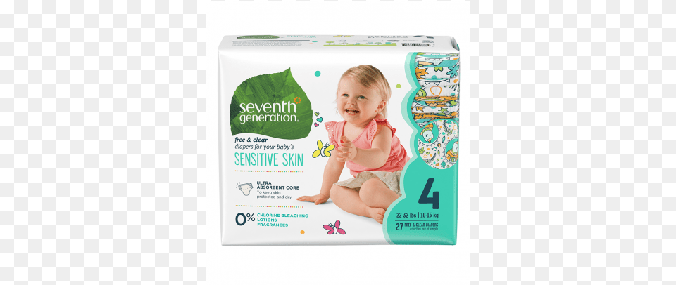 Seventh Generation Stage 4 Baby Diapers Seventh Generation Diapers And Wipes, Person, Diaper, Advertisement Free Png Download