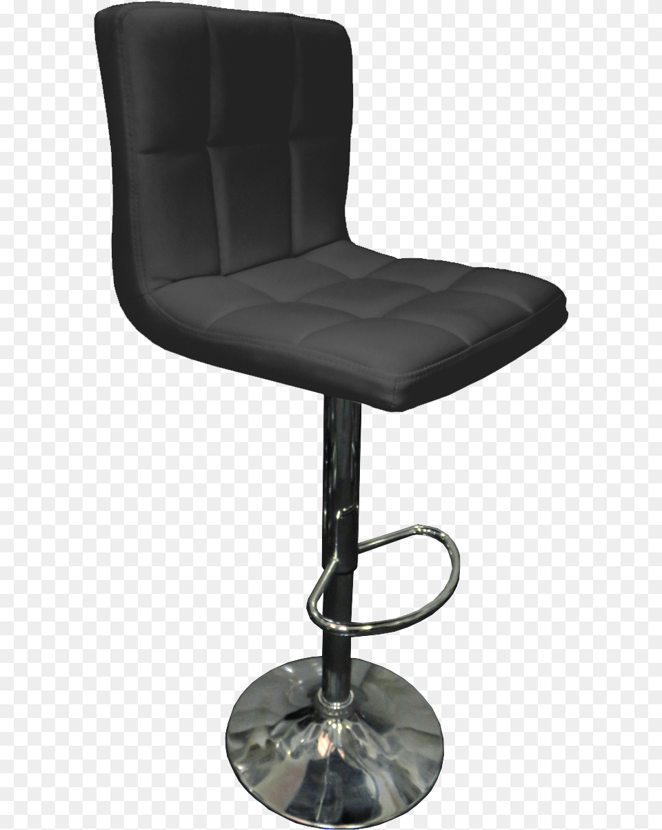 Seville Leather Bar Stool In Black Solid, Furniture, Chair Png Image