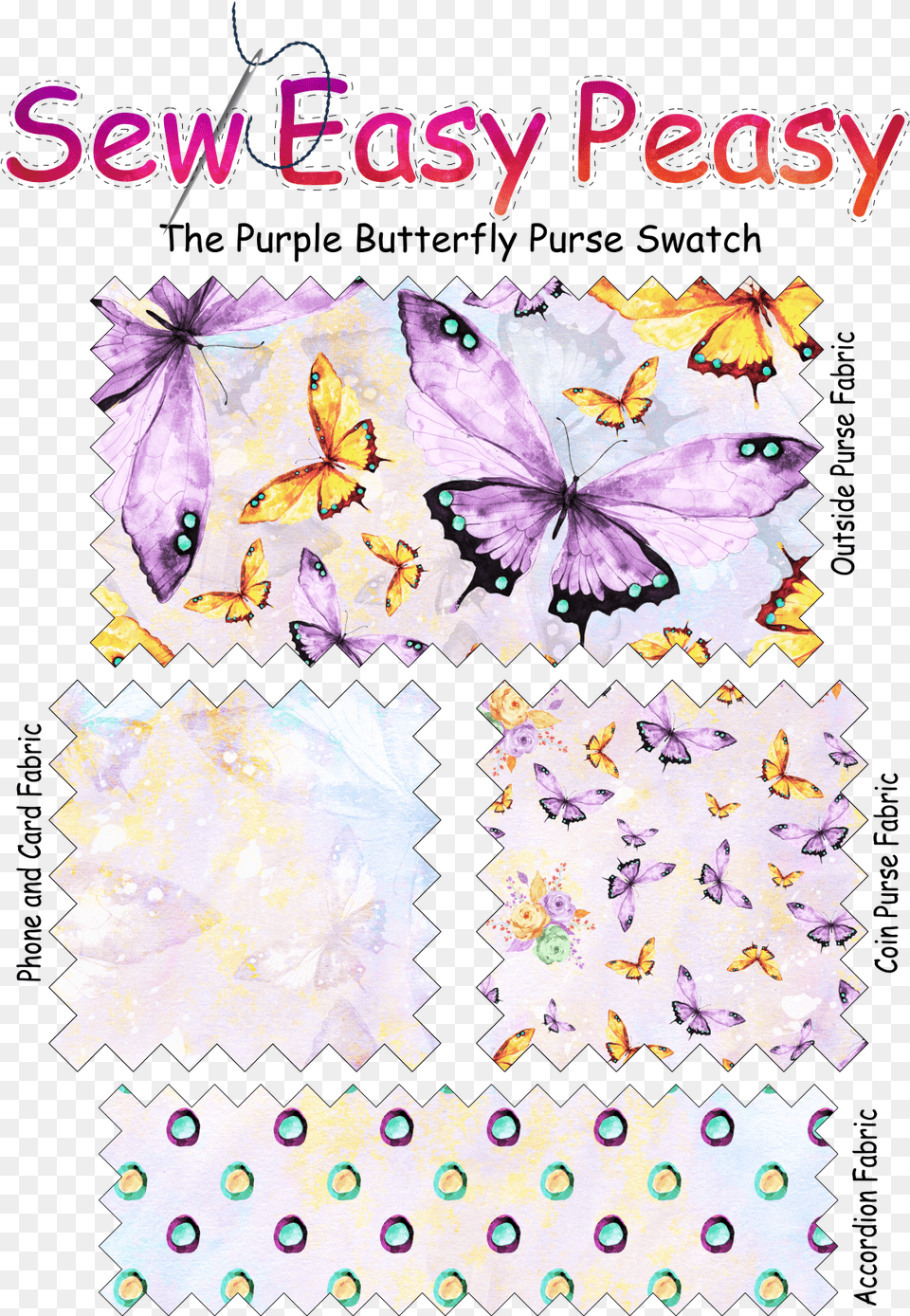 Sew Easy Peasy Purple Butterfly Purse Flower Png Image