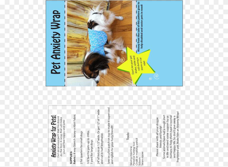 Sew Your Own Thunder Shirt For Your Dog Pattern, Advertisement, Poster, Animal, Canine Png