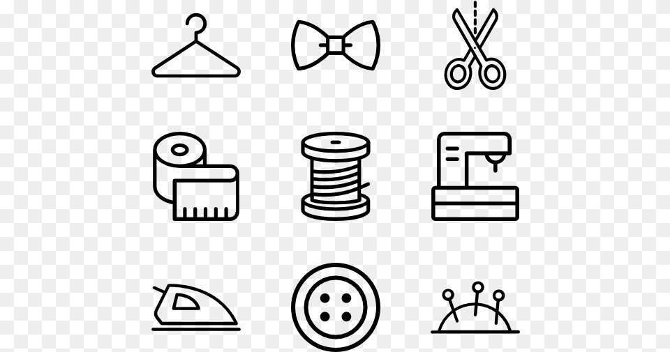 Sewing Business Line Icon, Gray Png