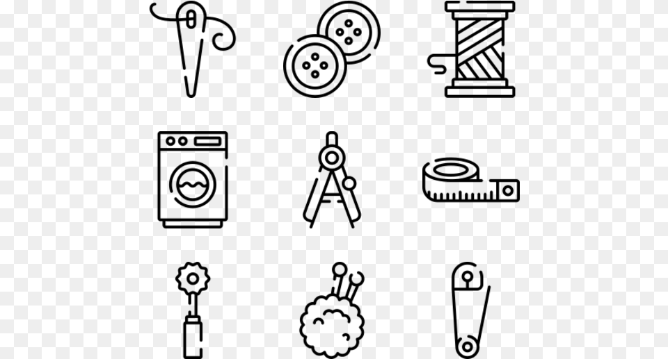 Sewing Cactus Icons, Gray Free Png