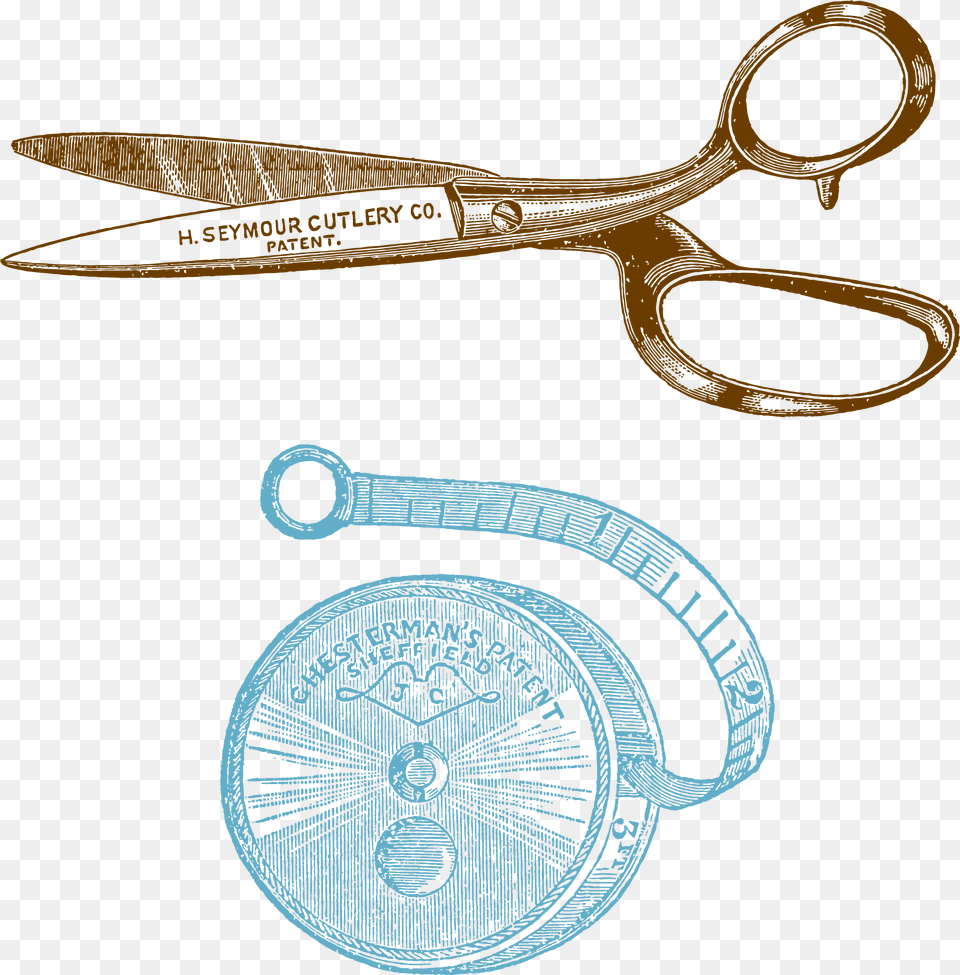 Sewing Drawing Tape Measure Sewing Scissors Vector, Blade, Weapon, Machine, Wheel Png