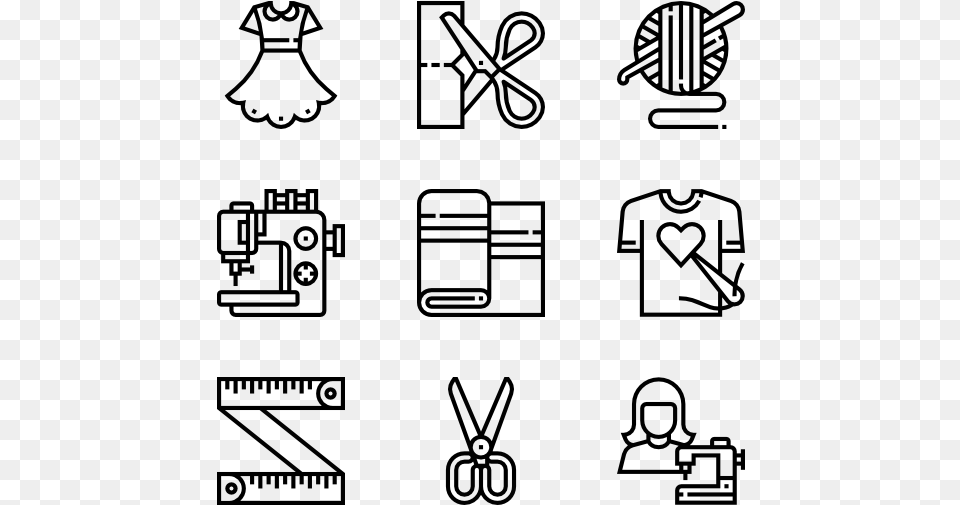Sewing Equipment Fun Icon Transparent Background, Gray Free Png