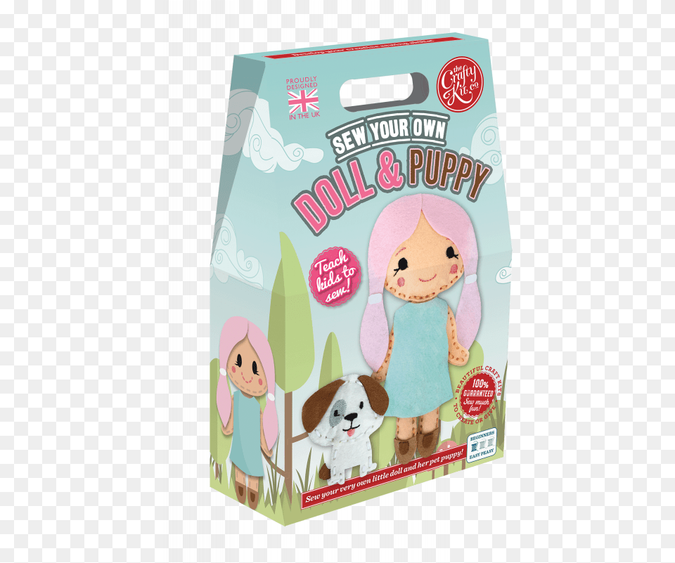 Sewing Kit Box 3d Dolly Puppy Cartoon, Plush, Toy, Cardboard, Carton Free Png