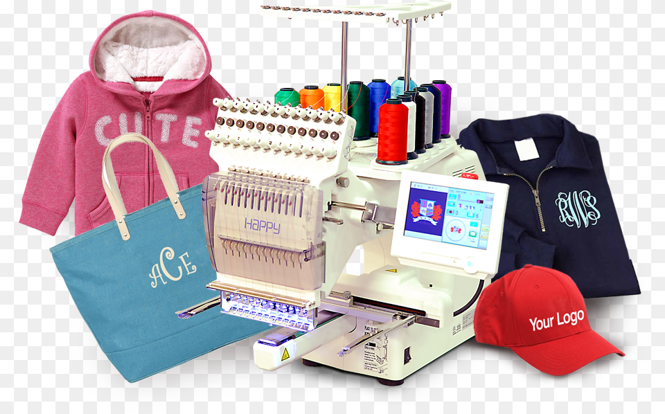 Sewing Machine Happy Hch 12 Needle Embroidery Machine Embroidery Machine, Baseball Cap, Cap, Clothing, Hat Free Png