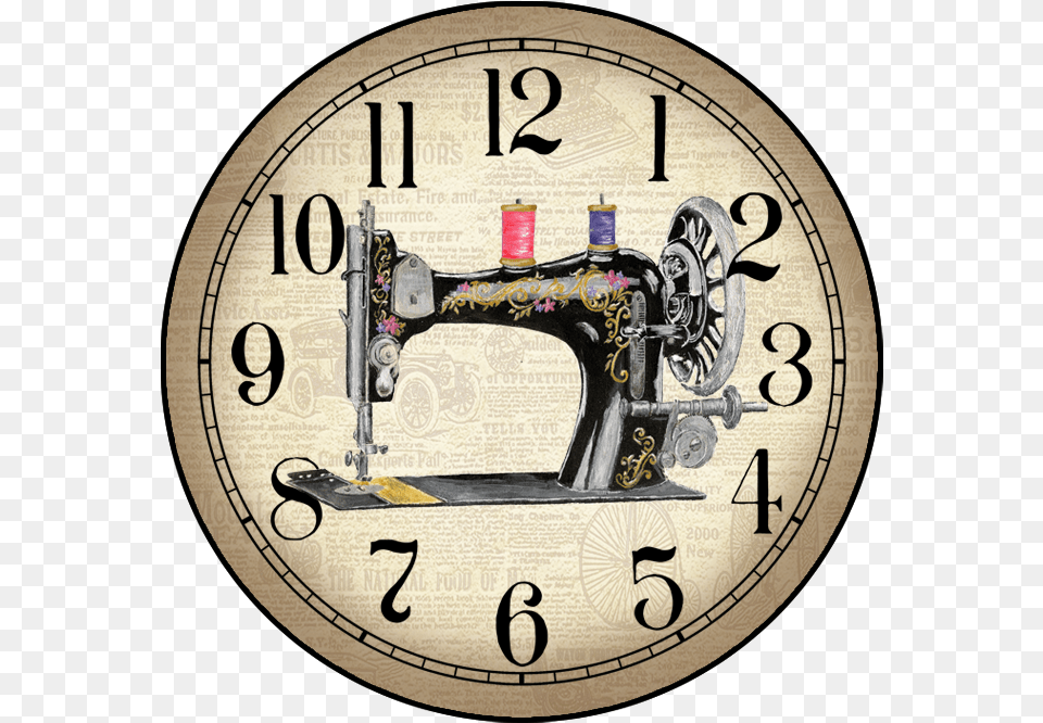 Sewing Machine Wall Clocks, Clock, Analog Clock Png