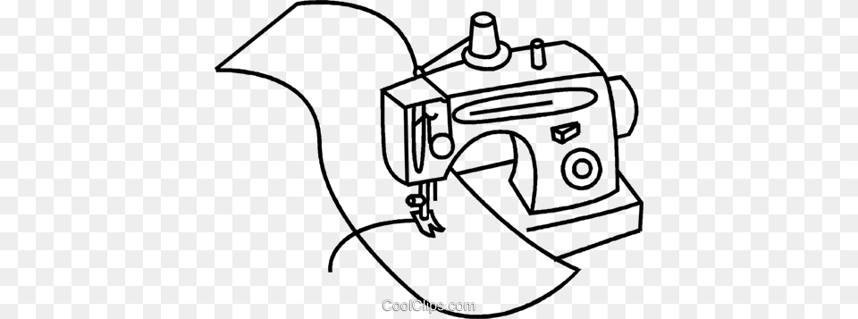 Sewing Machine With Material Royalty Vector Clip Sewing Machine Drawing, Device Free Png Download