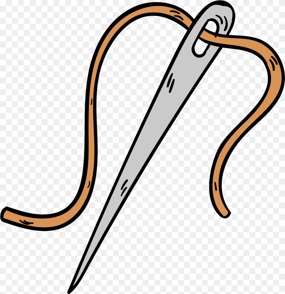 Sewing Needle Drawing Cartoon Clip Art, Sword, Weapon, Blade, Dagger Free Png Download