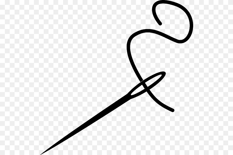 Sewing Needle Sewing Clip Art Black, Handwriting, Text, Bow, Weapon Free Png Download