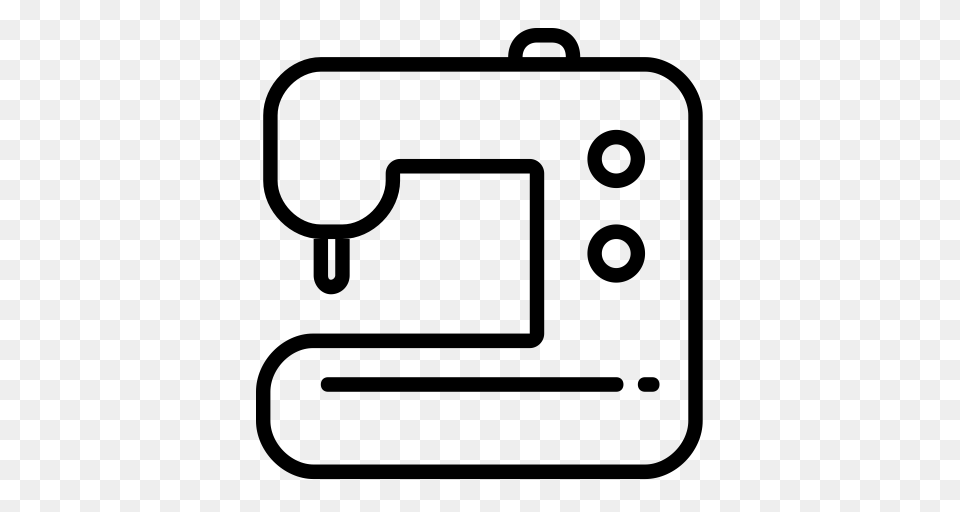 Sewing Sewing Machine Stitching Machine Icon With And Vector, Gray Free Png Download