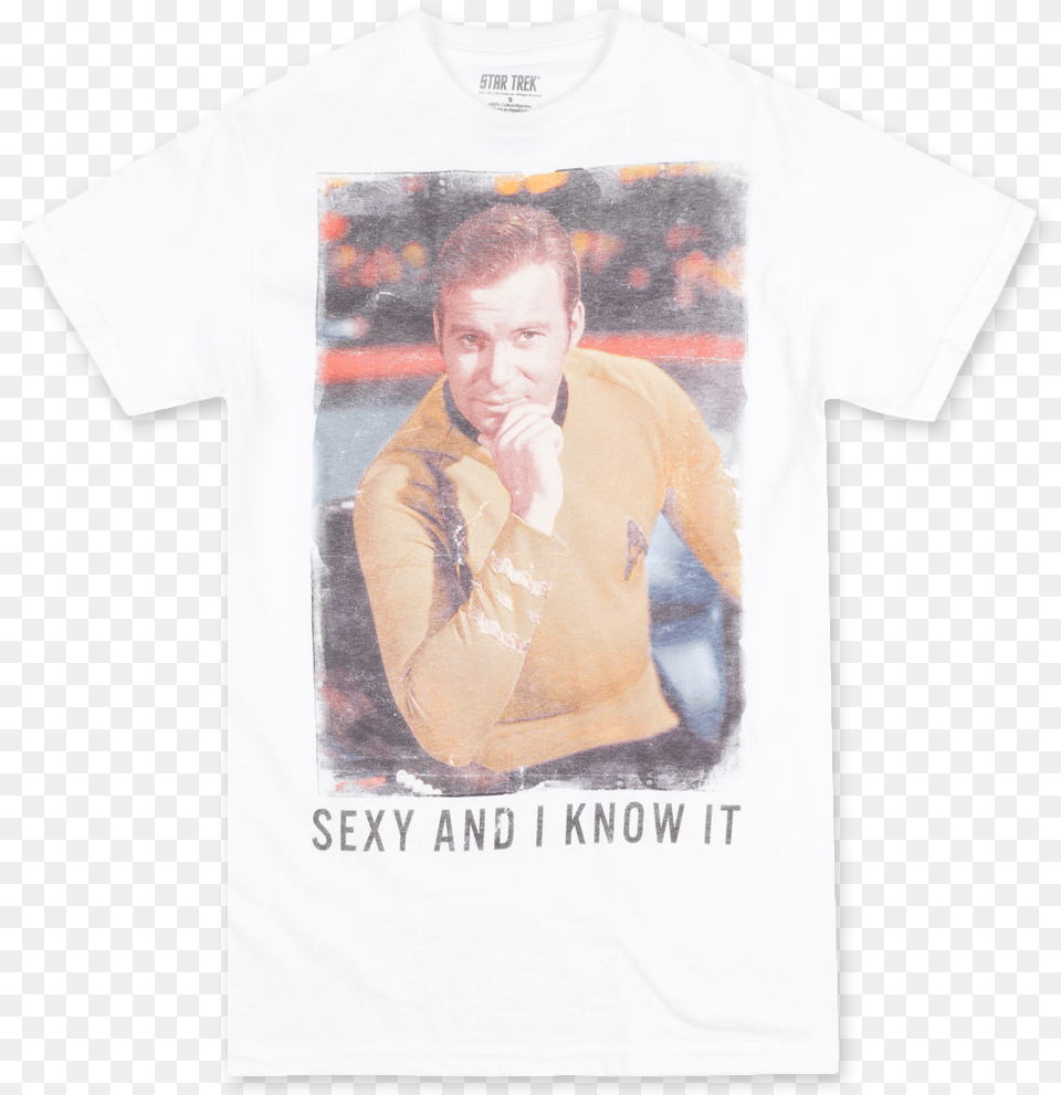 Sexy And I Know It Captain Kirk Tee Sexy And I Know Star Trek, Adult, Clothing, Male, Man Free Png