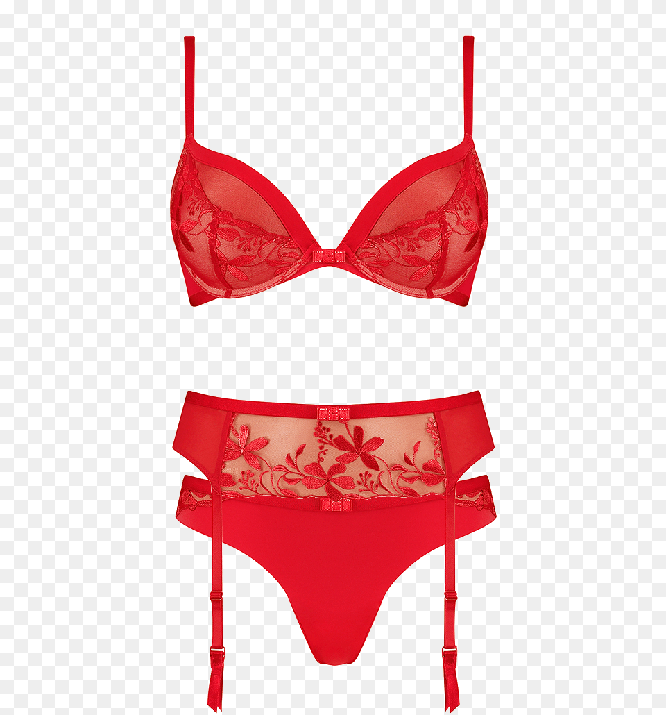 Sexy Angel Spotlight Triumph Bra Thong Full Size Red And Sexy Panties, Clothing, Lingerie, Underwear, Swimwear Png Image