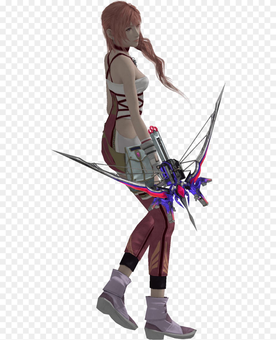 Sexy Anime Girl Art Render Figurine, Archer, Archery, Weapon, Bow Png Image