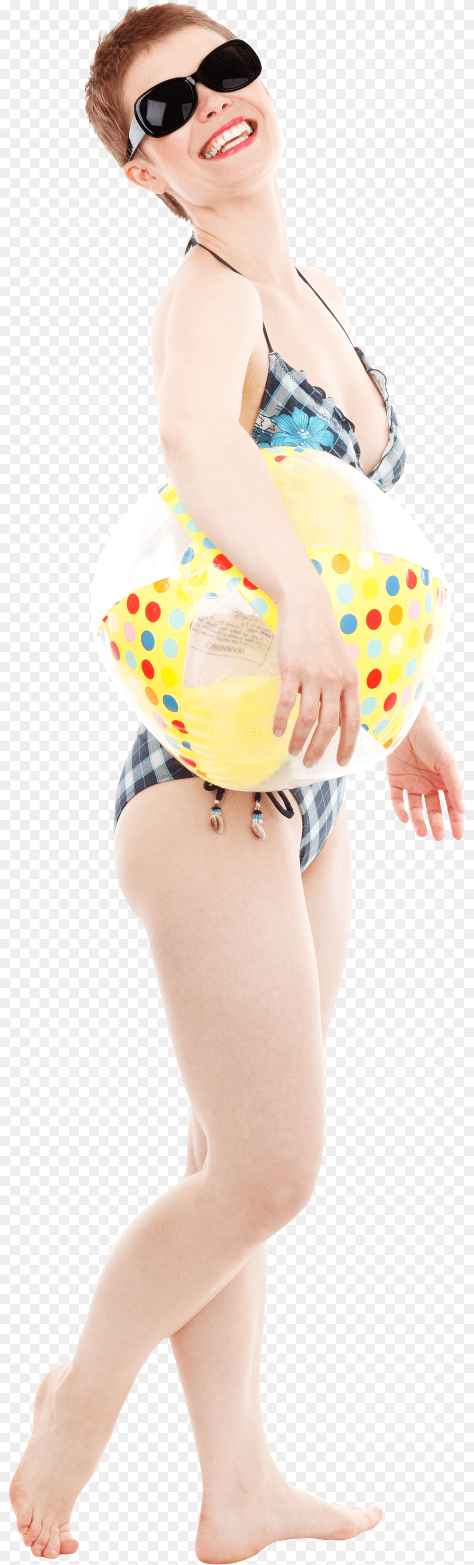 Sexy Beach Ball Cartoon Girl, Woman, Swimwear, Person, Hand Free Png Download